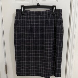 Pendleton Vintage Classic Black and Gray Plaid Women's Skirt Size 12
